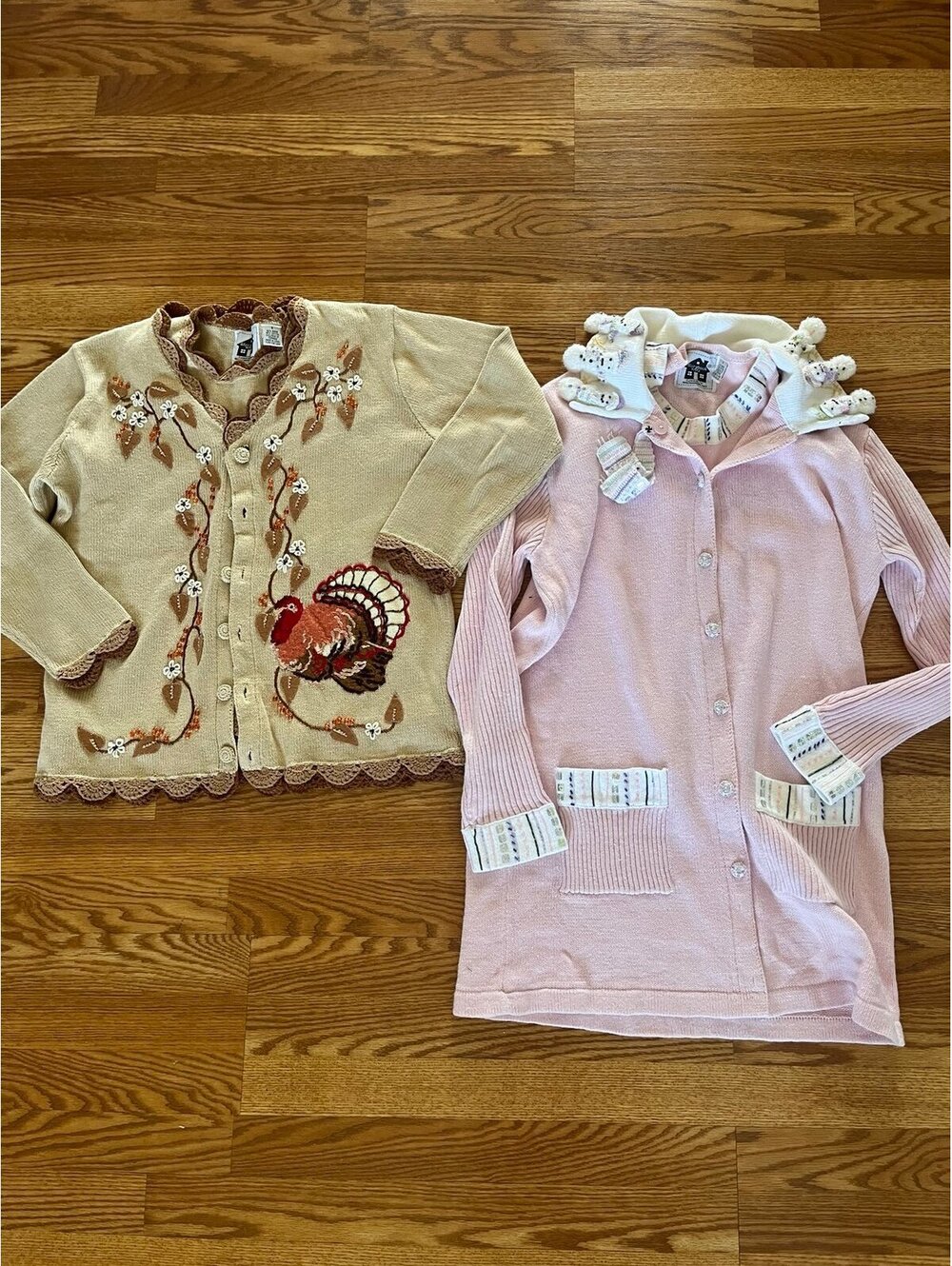 Vintage Storybook Knits Sweaters Turkey and Snowman